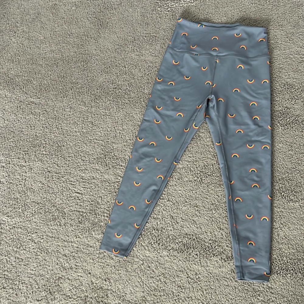 Barre3 rainbow exercise pants